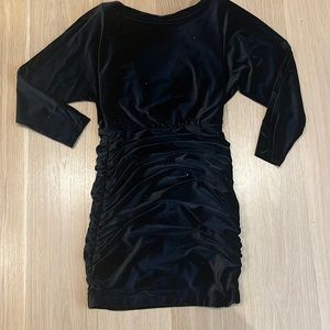 Aiden Maddox, velvet long sleeve, black sparkle dress, size 6